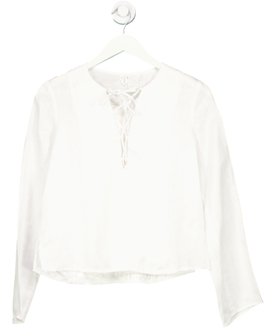 Arket White 100% Linen Blouse UK 8