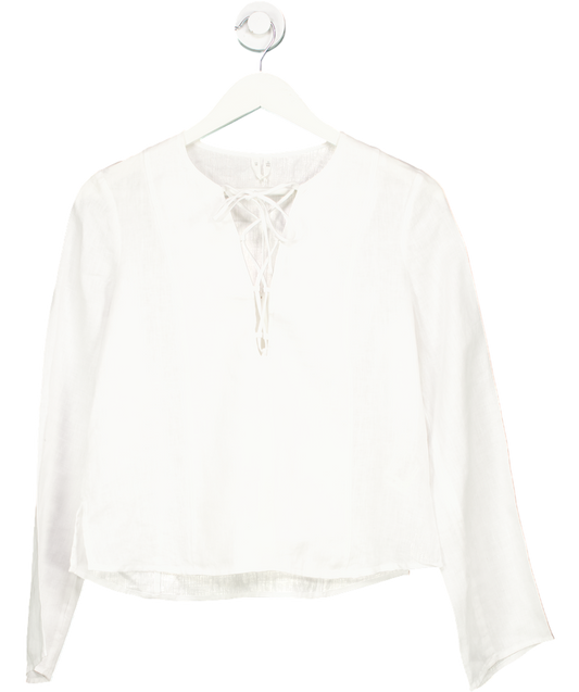 Arket White 100% Linen Blouse UK 8