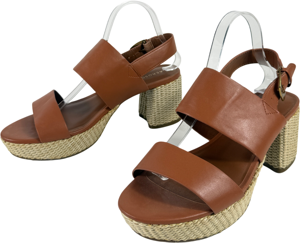 Aerosoles Brown Comfortable Women's Platform Sandal In Tan UK 9.5 EU 42.5 👠