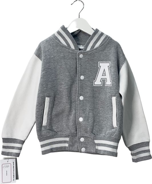 awdis Kids Grey Varsity Jacket 4 Years