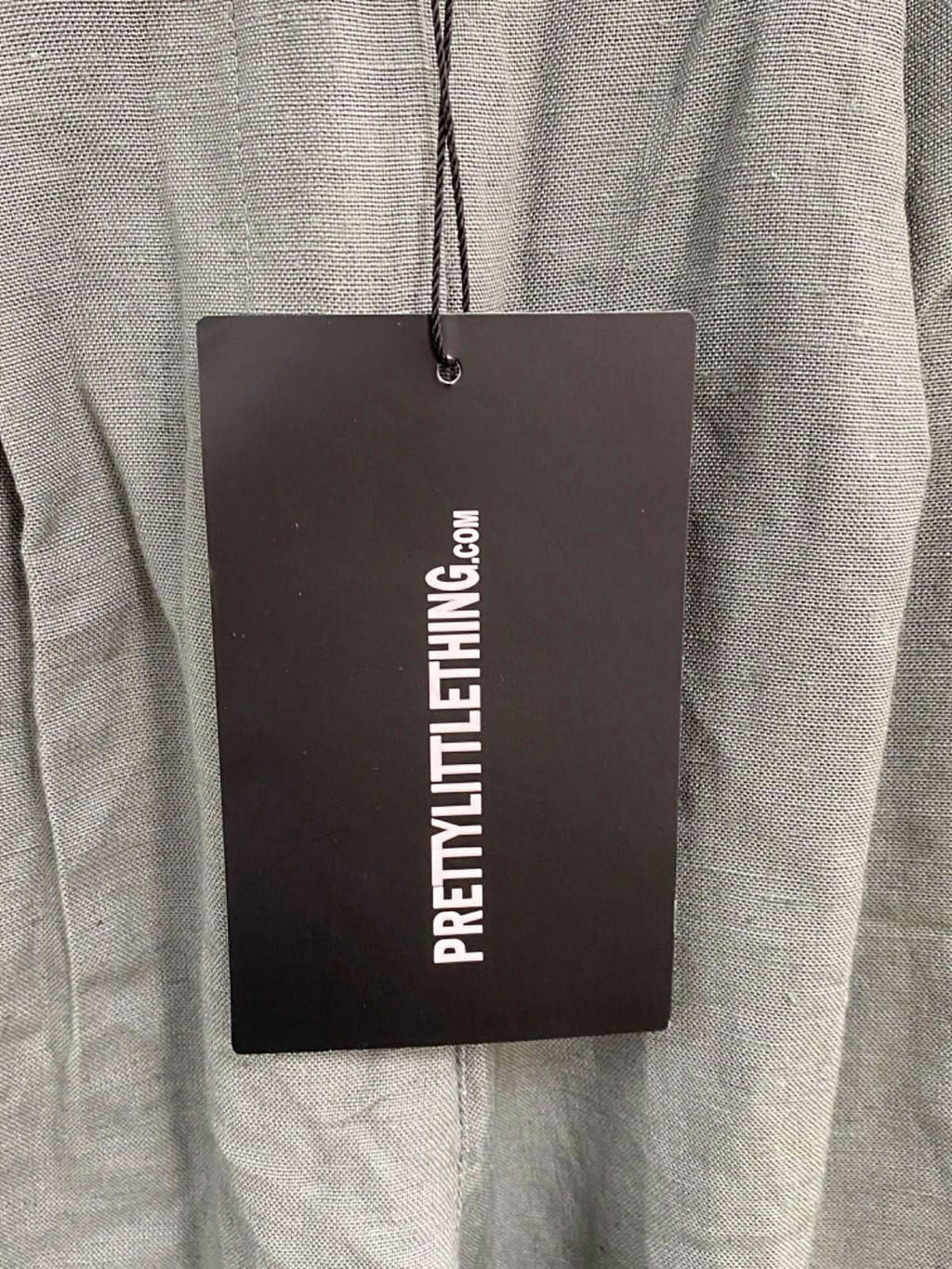 PrettyLittleThing Sage Green Wide-Leg Trousers Size 6