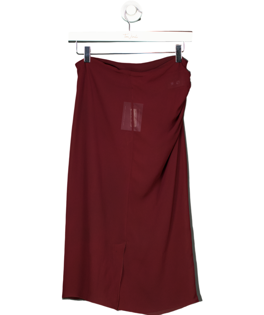 Prada Red Sheer Midi Pencil Skirt UK XS