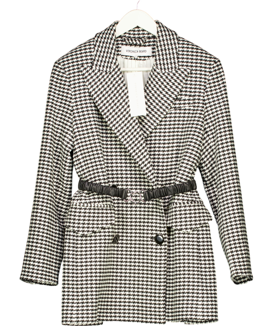 Veronica Beard Black Hutchinson Houndstooth Dickey Jacket UK XS