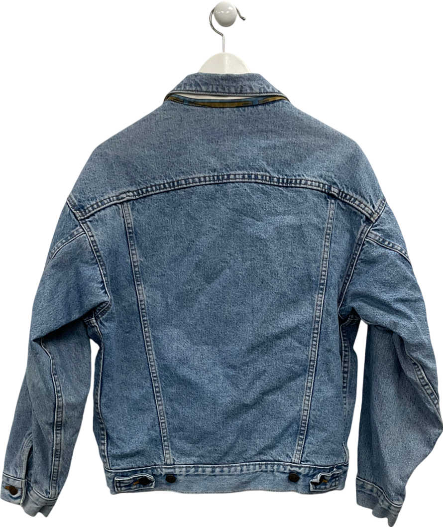 levis Blue Oversized Lined Denim Jacket UK S