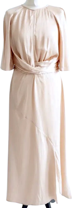 REISS Arlo Blush Pink Open Back Midi Dress UK 10