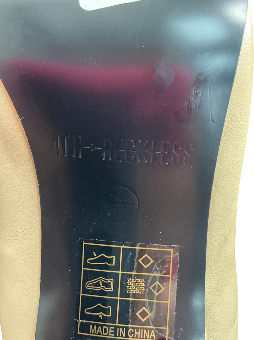 4th & Reckless Beige Buckle Front Knee High Boots UK 4 EU 37 👠