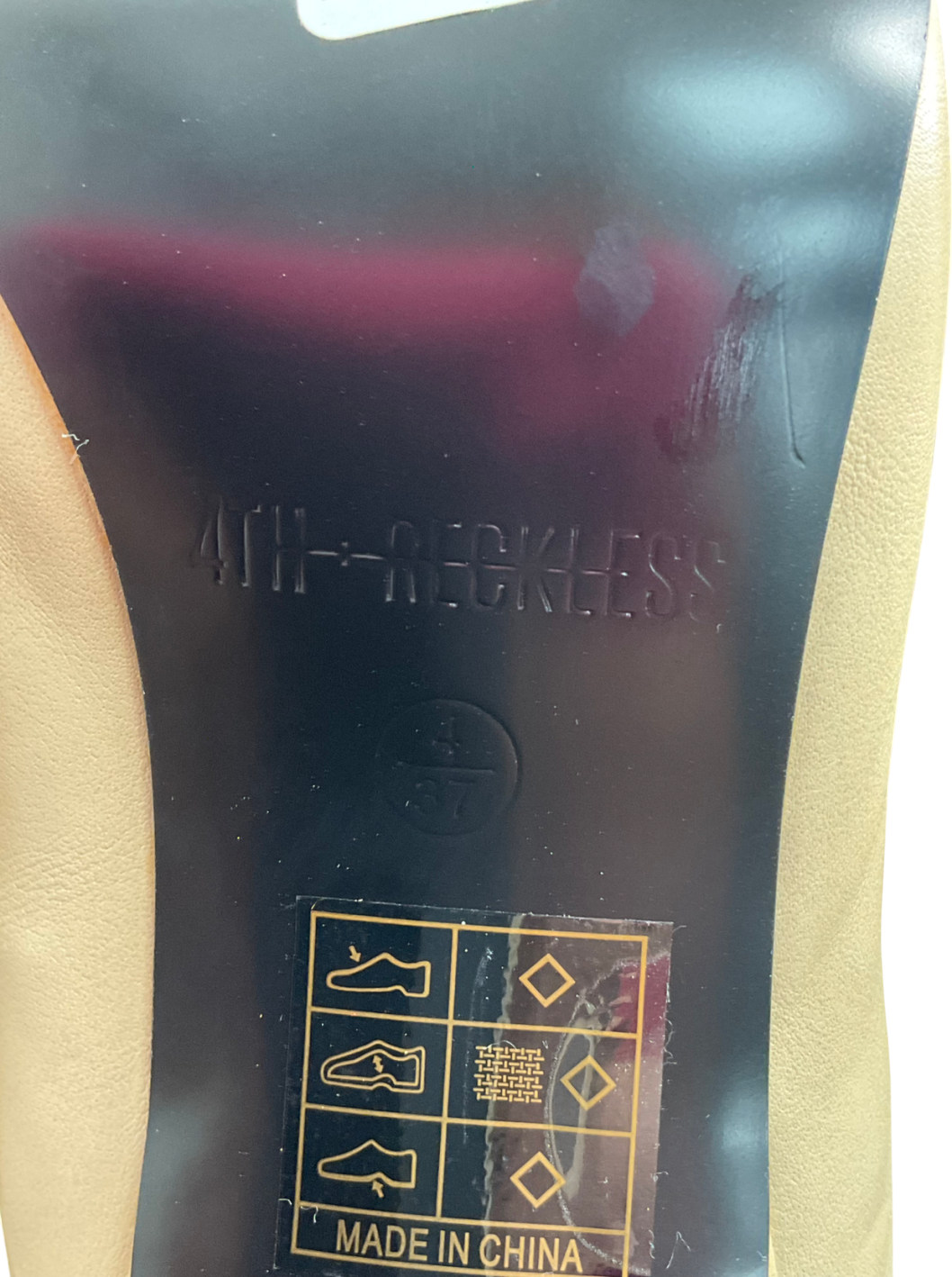 4th & Reckless Beige Buckle Front Knee High Boots UK 4 EU 37 👠