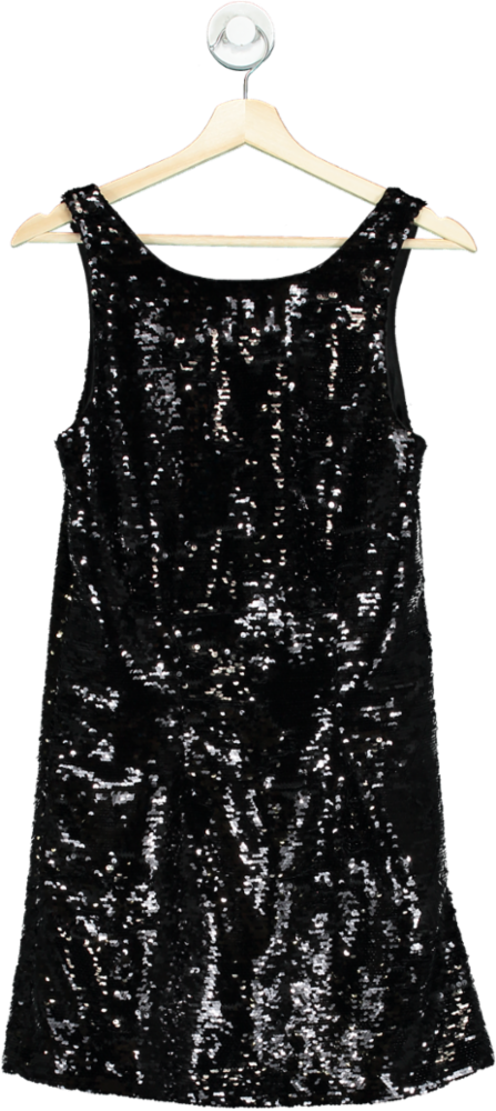 French Connection Black Sequin Sleeveless Dress UK 6