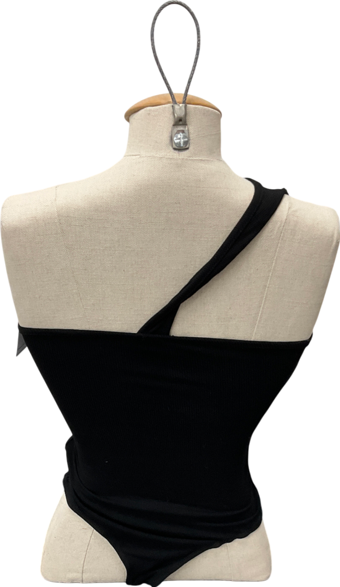 Superdown Black Sadra One Shoulder Bodysuit UK S