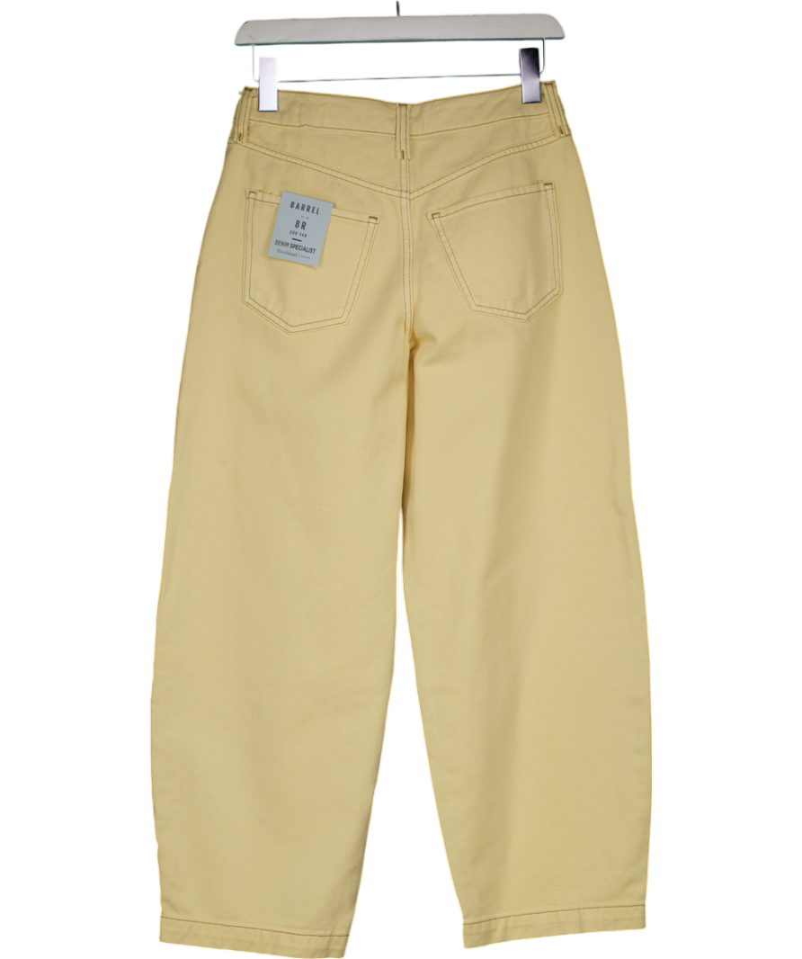 River Island Yellow Light City Fresh Barrel leg Jeans UK 8