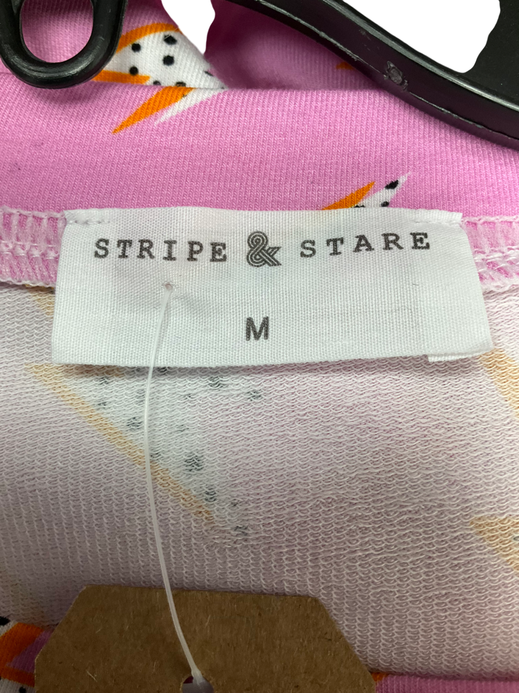 Stripe & Stare Pink Lightning Print Lounge Top UK M