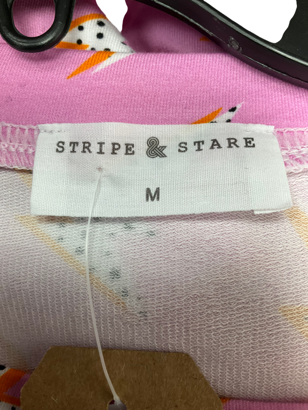 Stripe & Stare Pink Lightning Print Lounge Top UK M