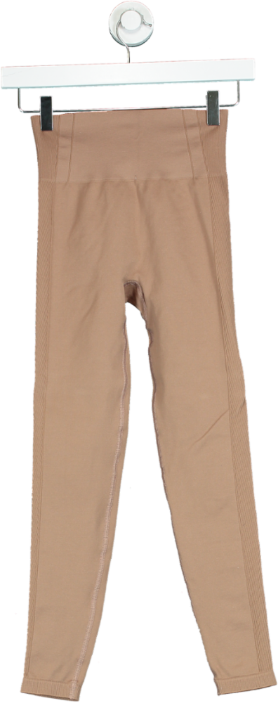 YPB Brown High-Waisted Leggings UK XS