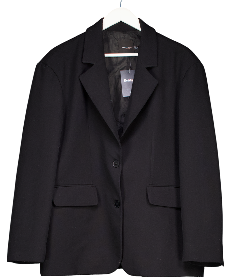 Nasty Gal Black Tall Essential Relaxed Blazer UK 8