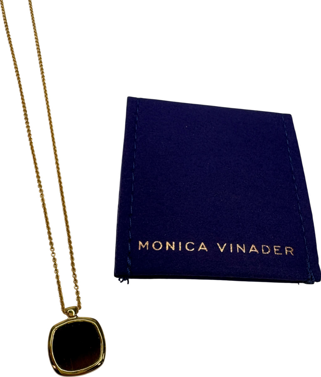 Monica Vinader Delphi 18k Gold Vermeil And Tigers Eye Gemstone Necklace UK S