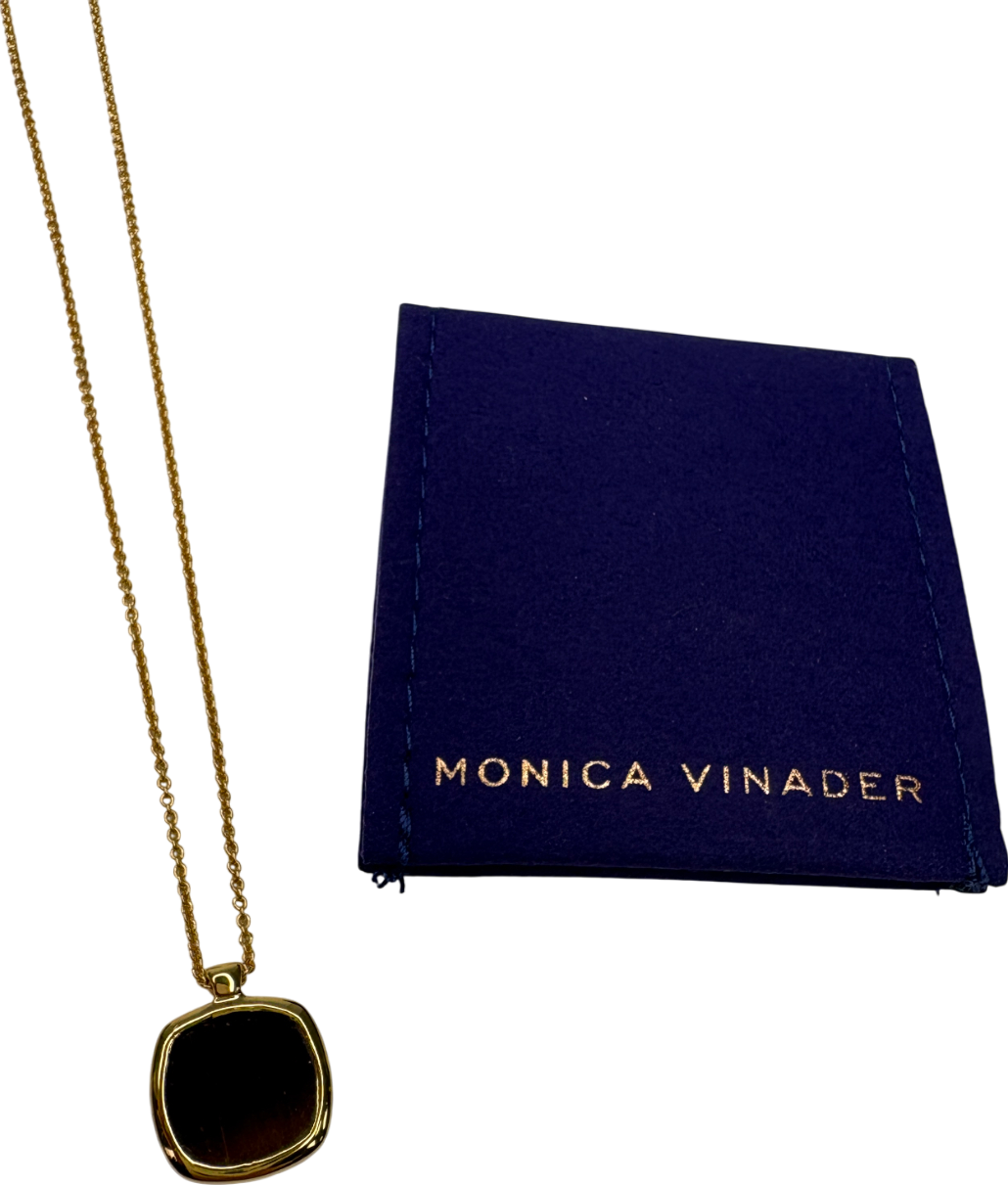 Monica Vinader Delphi 18k Gold Vermeil And Tigers Eye Gemstone Necklace UK S