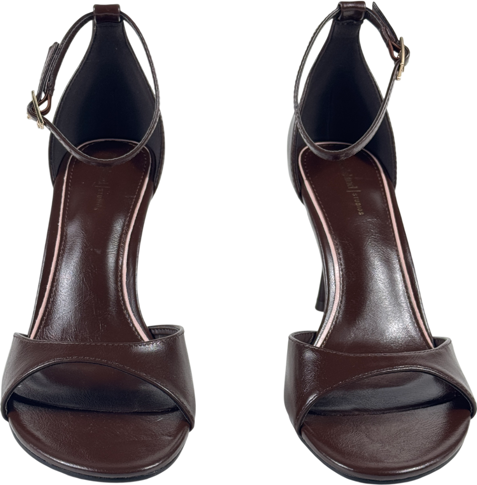 RIVER ISLAND STUDIO Brown Closed Back Heeled Sandals UK 6 EU 39 👠