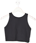 Girlfriend Collective Black Double Layer Racer Back Crop Top UK M