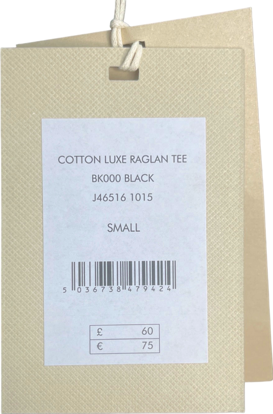 Jigsaw Black Cotton Luxe Raglan Tee UK S