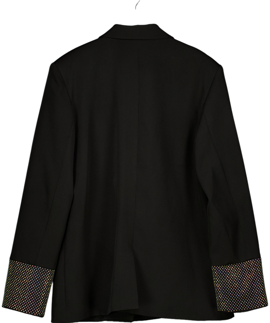 SLA the label Sla The Label Black / Silver Diamante Cuff Blazer UK M