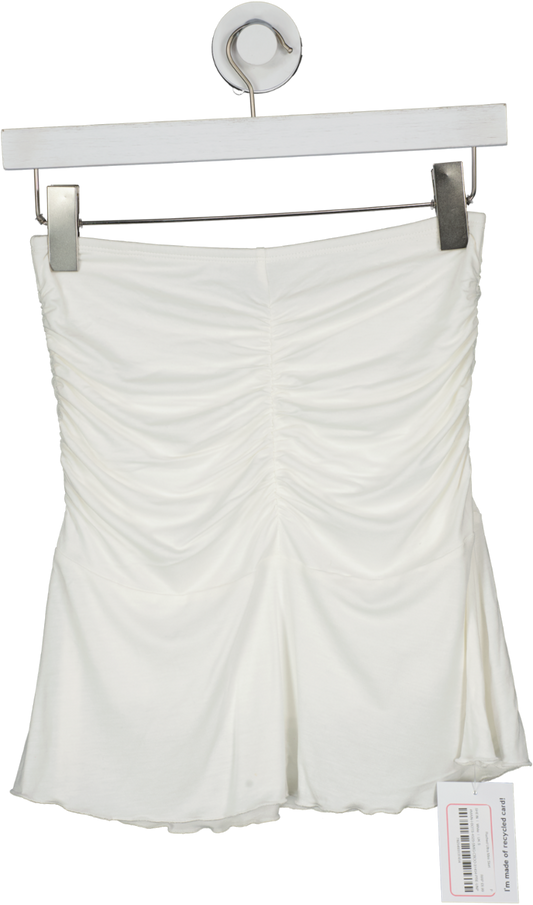 SHEIN White Ruched Ultra Mini Skirt UK S