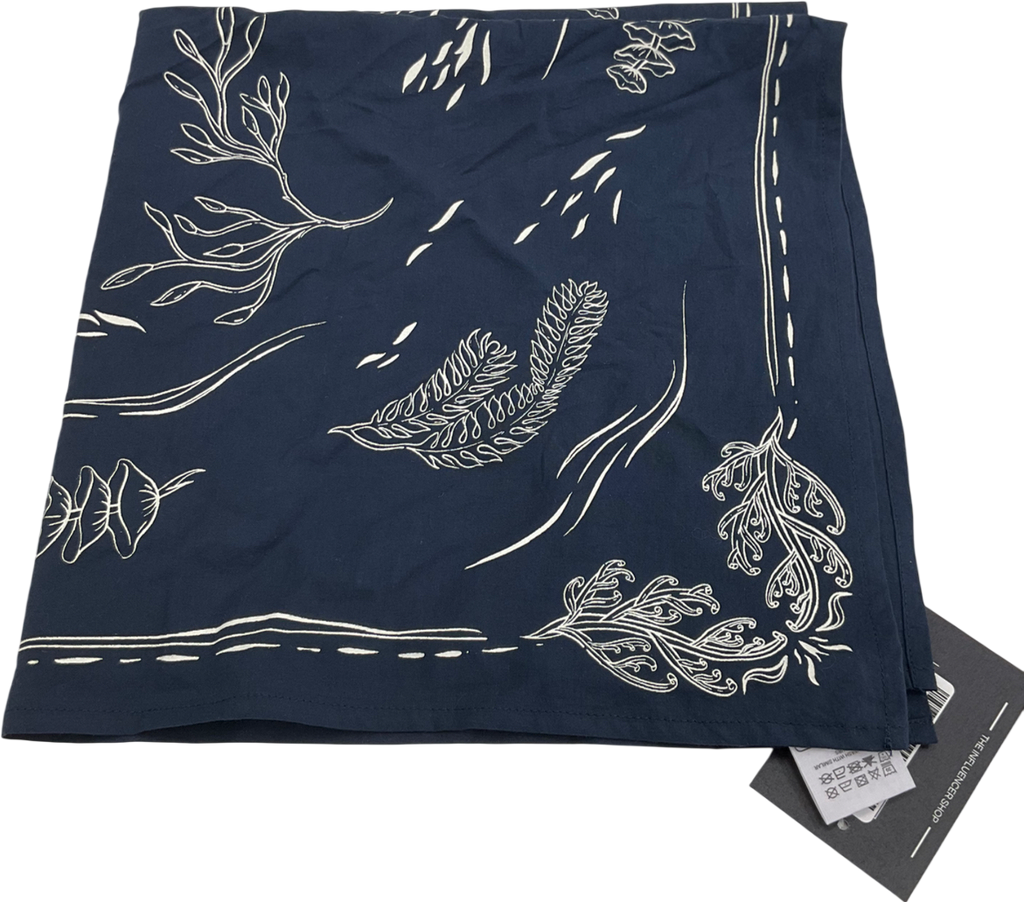 Finisterre Blue Floral Design Cotton Acarf One Size