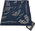 Finisterre Blue Floral Design Cotton Acarf One Size