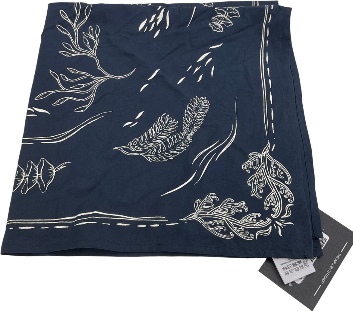 Finisterre Blue Floral Design Cotton Acarf One Size