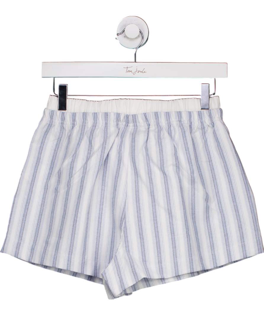 The Couture Club Blue Stripe Boxer Waistband Woven Shorts And Scrunchie UK 8