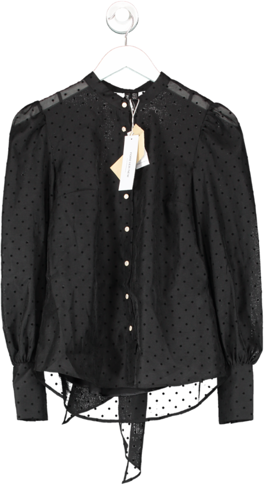 FOREVER NEW Black Vienna Organza Blouse UK 6