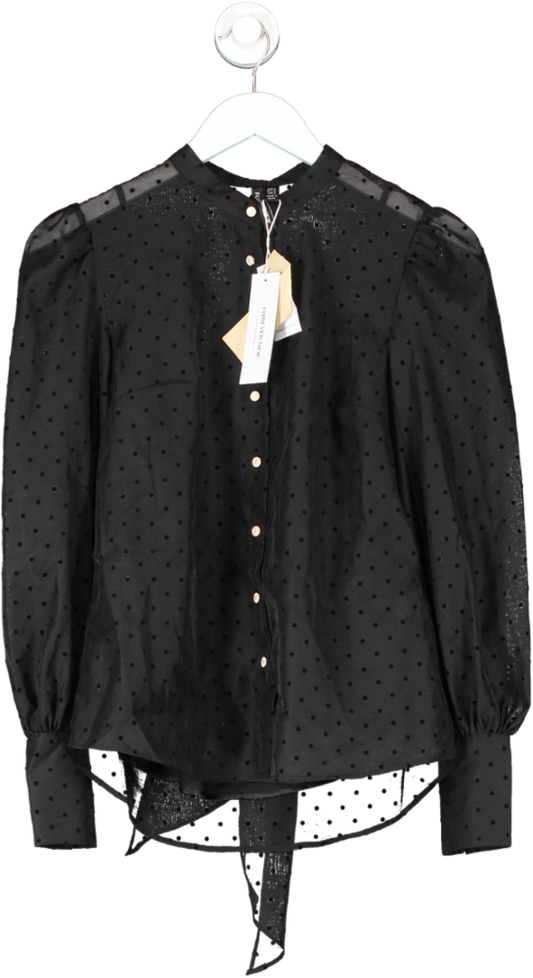 FOREVER NEW Black Vienna Organza Blouse UK 6