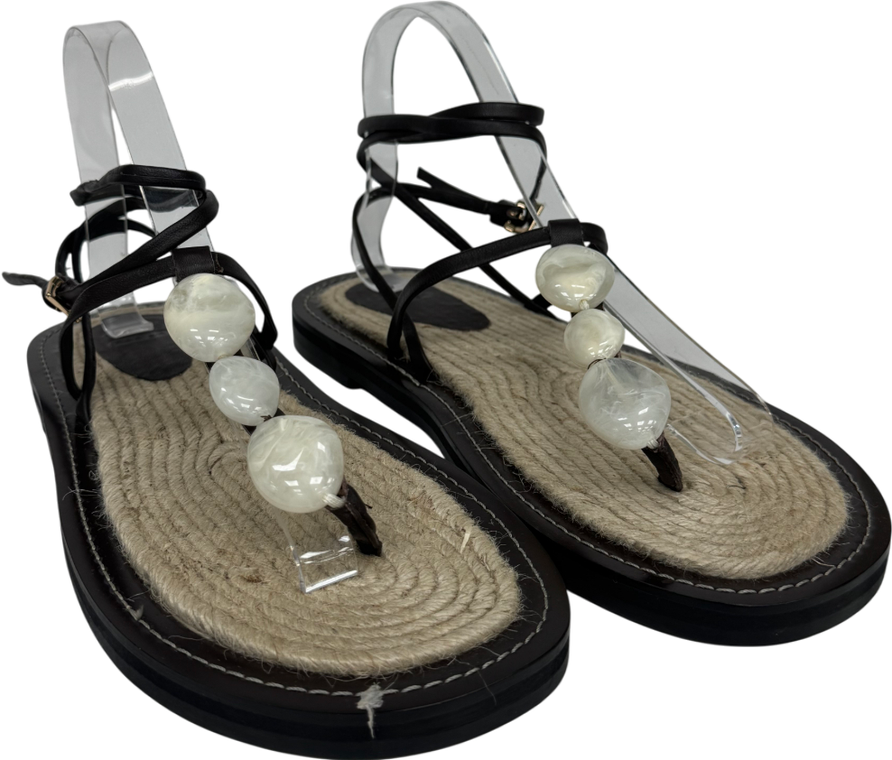 ASOS Beige Jewel Footbed Espadrille Sandals UK 7 EU 40 👠