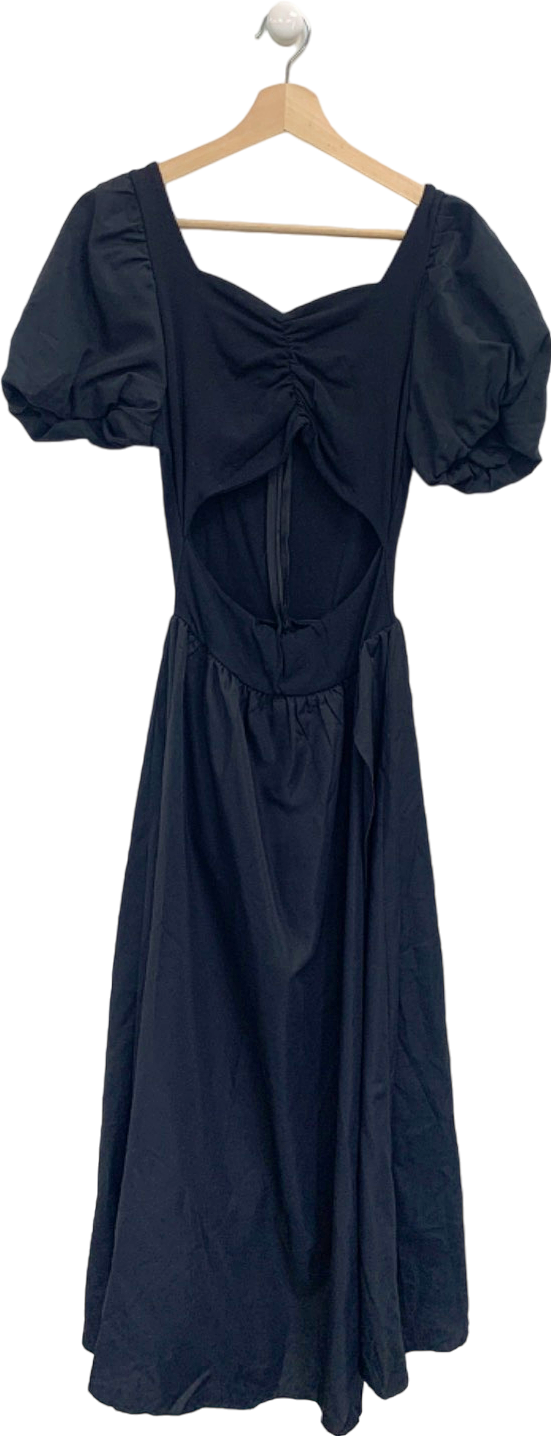 Black Puff Sleeve Cut-Out Dress UK XS/S