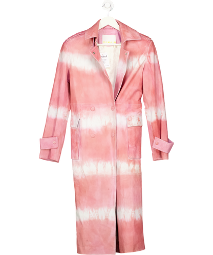 Remain Birger Christensen Pink Pirene Tie Dye Leather Coat UK 10