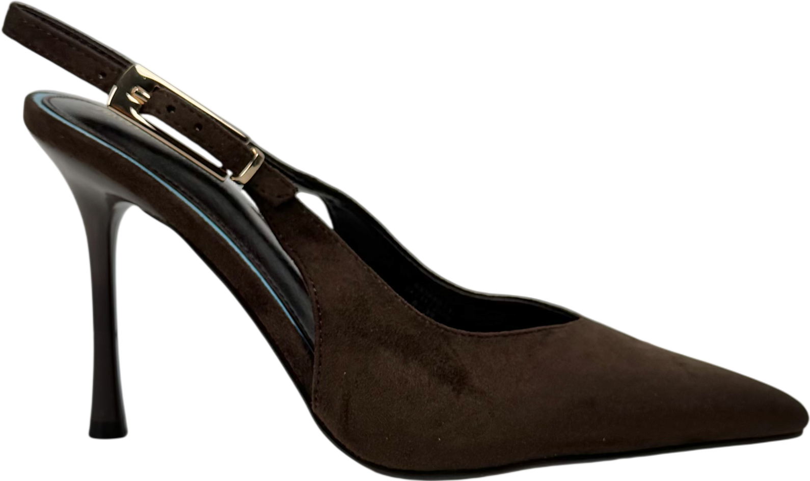 River Island Brown Faux Suede Sling Back Court Heels UK 6 EU 39 👠