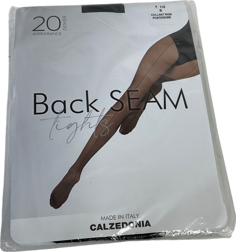 calzedonia Black Denier Sheer Back Seam Tights UK S