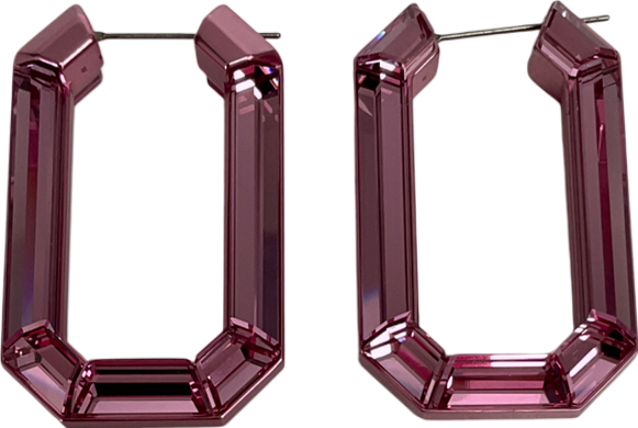 Swarovski Lucent Hoop Earrings Octagon Shape, Small, Pink