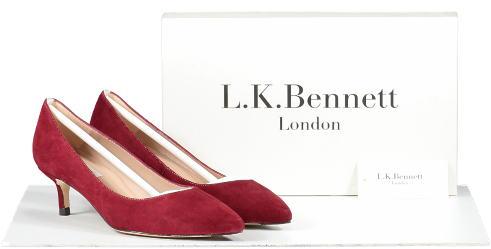 LK Bennett Dark Red Kitten Heel Court Shoes UK 3 EU 36 👠