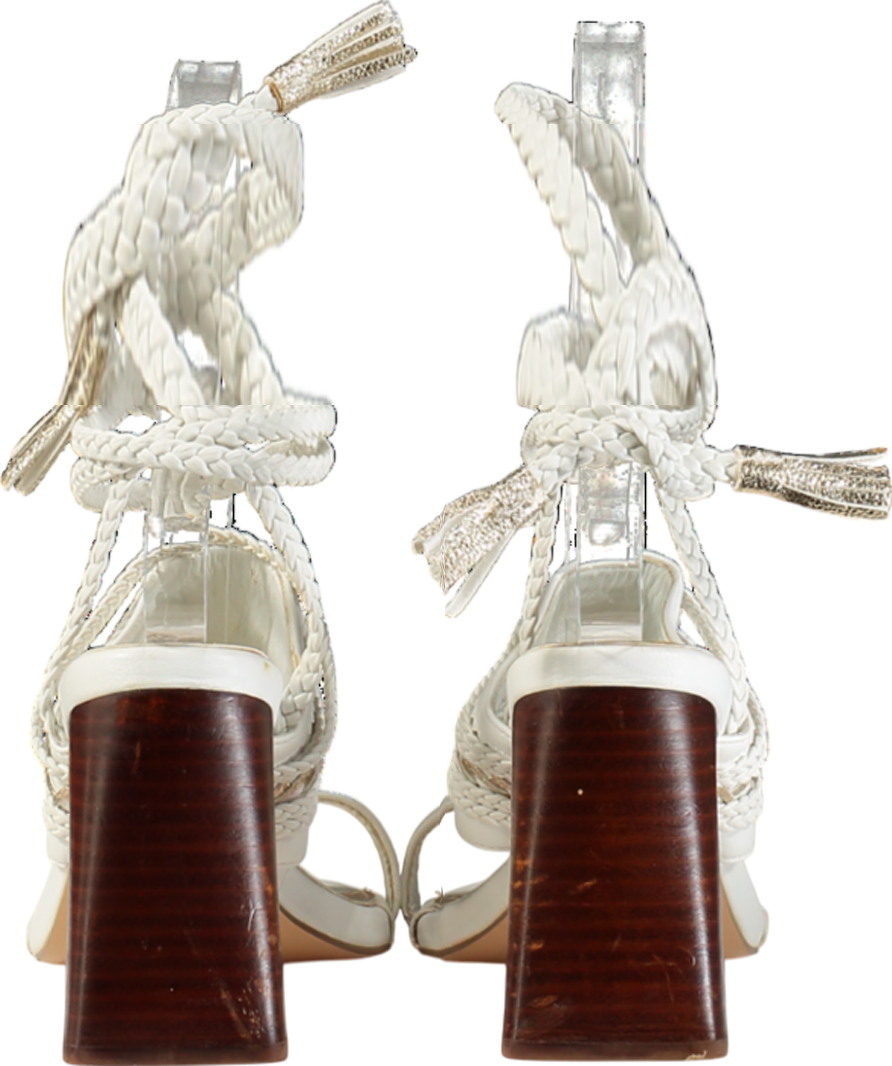 River Island Jersey White Strappy Heels UK 3 EU 36 👠