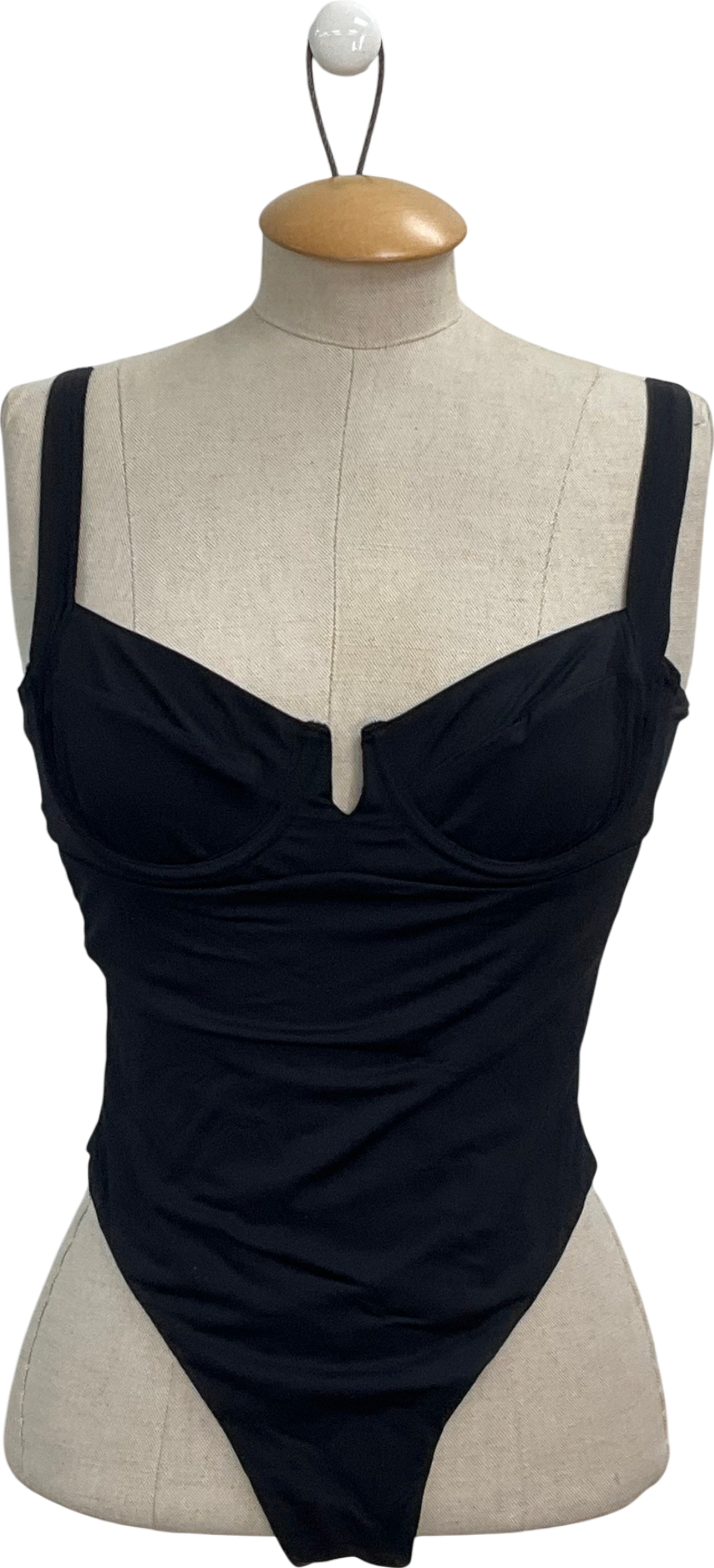 Monday Swimwear Black Clovelly Sweetheart-neck Stretch-recycled Nylon Swimsuit UK S