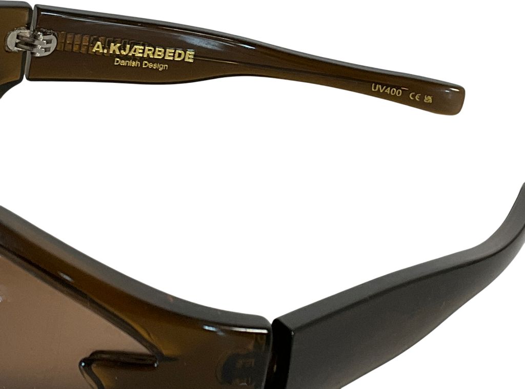 a.k.kjarbede Brown Smoke Frame Visor Sumglasses One Size