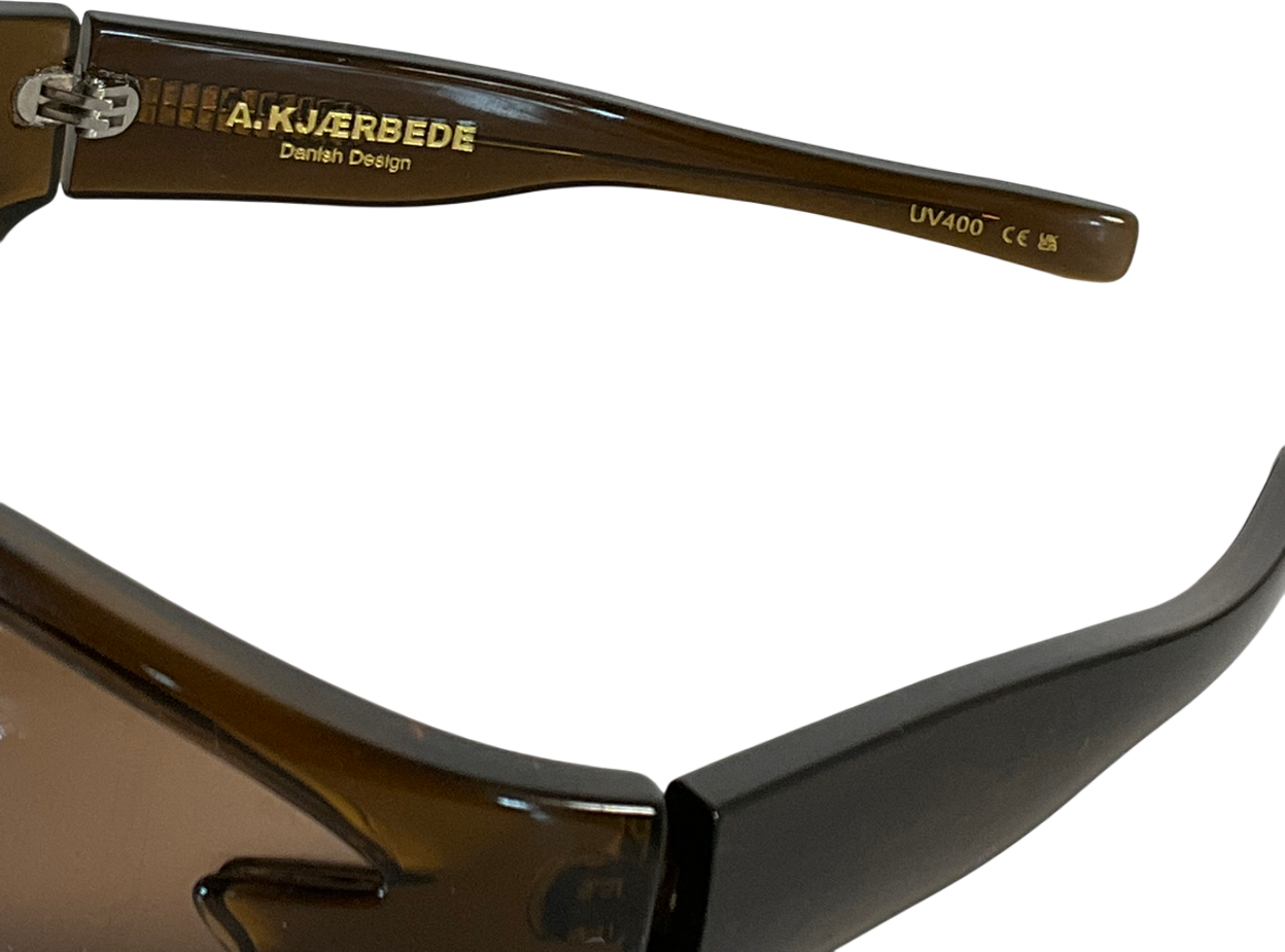 a.k.kjarbede Brown Smoke Frame Visor Sumglasses One Size