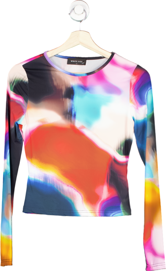 White Fox Multicolour Abstract Long Sleeve Top S