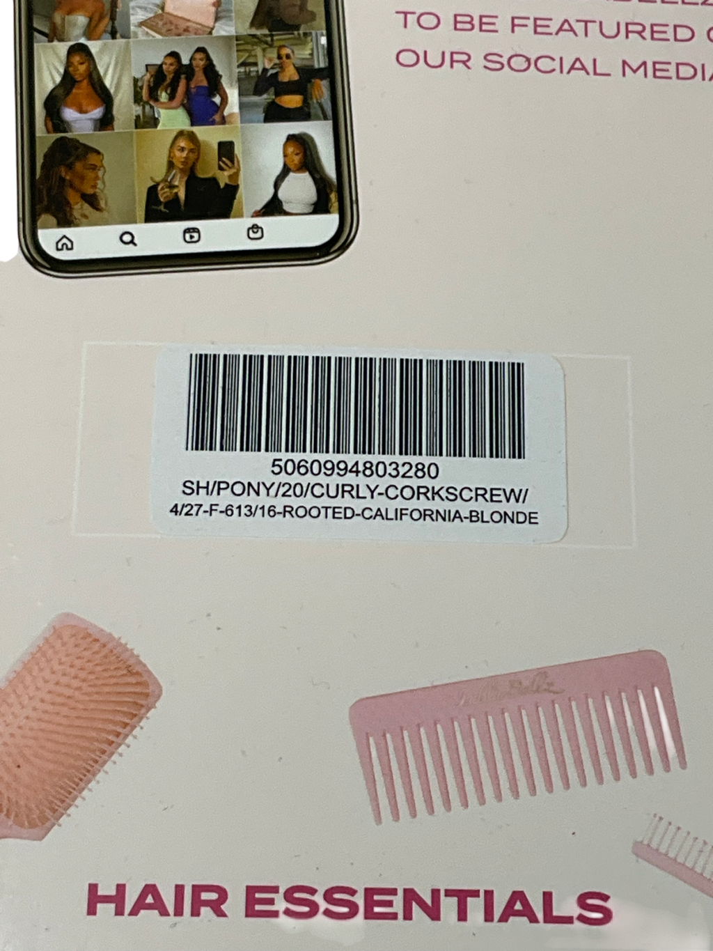 LullaBellz Beige Midi Grande 20" Curly Corkscrew Pony One Size