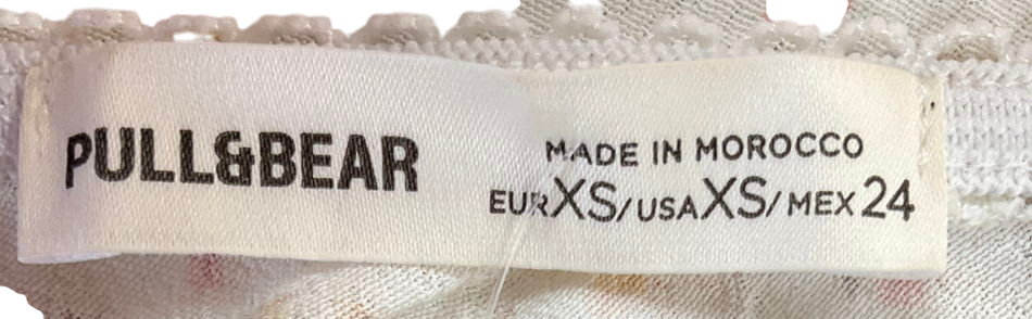 Pull&Bear White Floral Midi Skirt UK XS