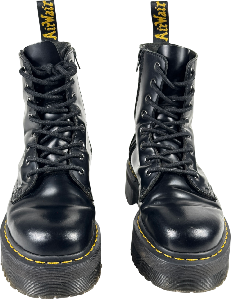 DR MARTENS Black Leather Jadon Platform Boots UK 6 EU 39 👠