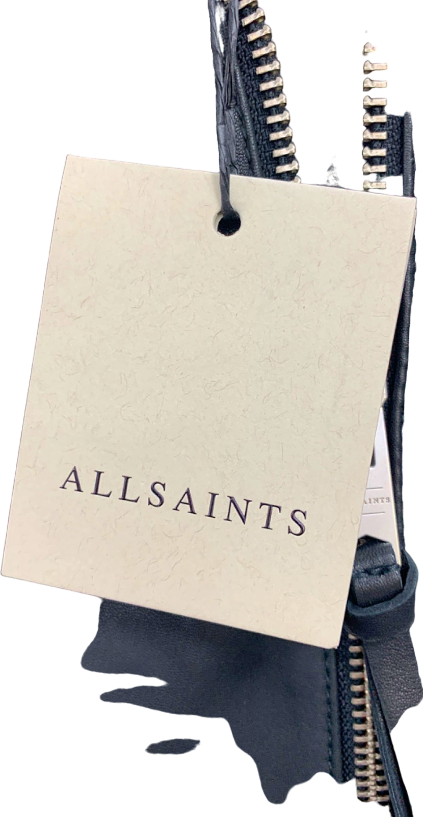 AllSaints Black Orten Bomber Jacket UK 10