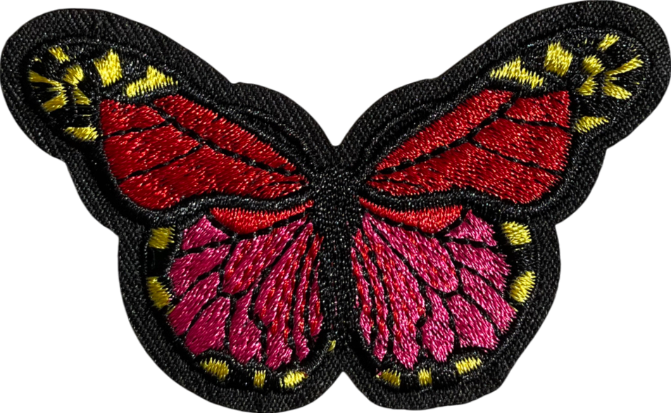 Multicoloured Butterfly And Flower Appliqué Patches One Size