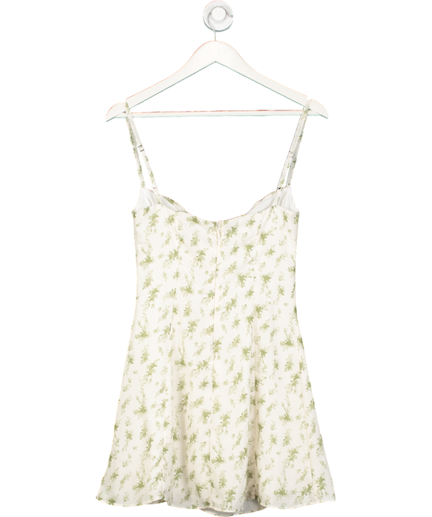 House of CB Cream Ivory/ Green Christiana Vintage Floral Mini Dress UK S