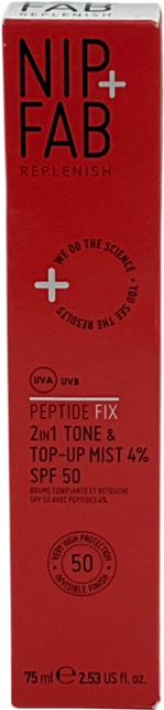 Nip+Fab Peptide Fix 2in1 Tone & Top Up Mist 4% Spf50 75ml